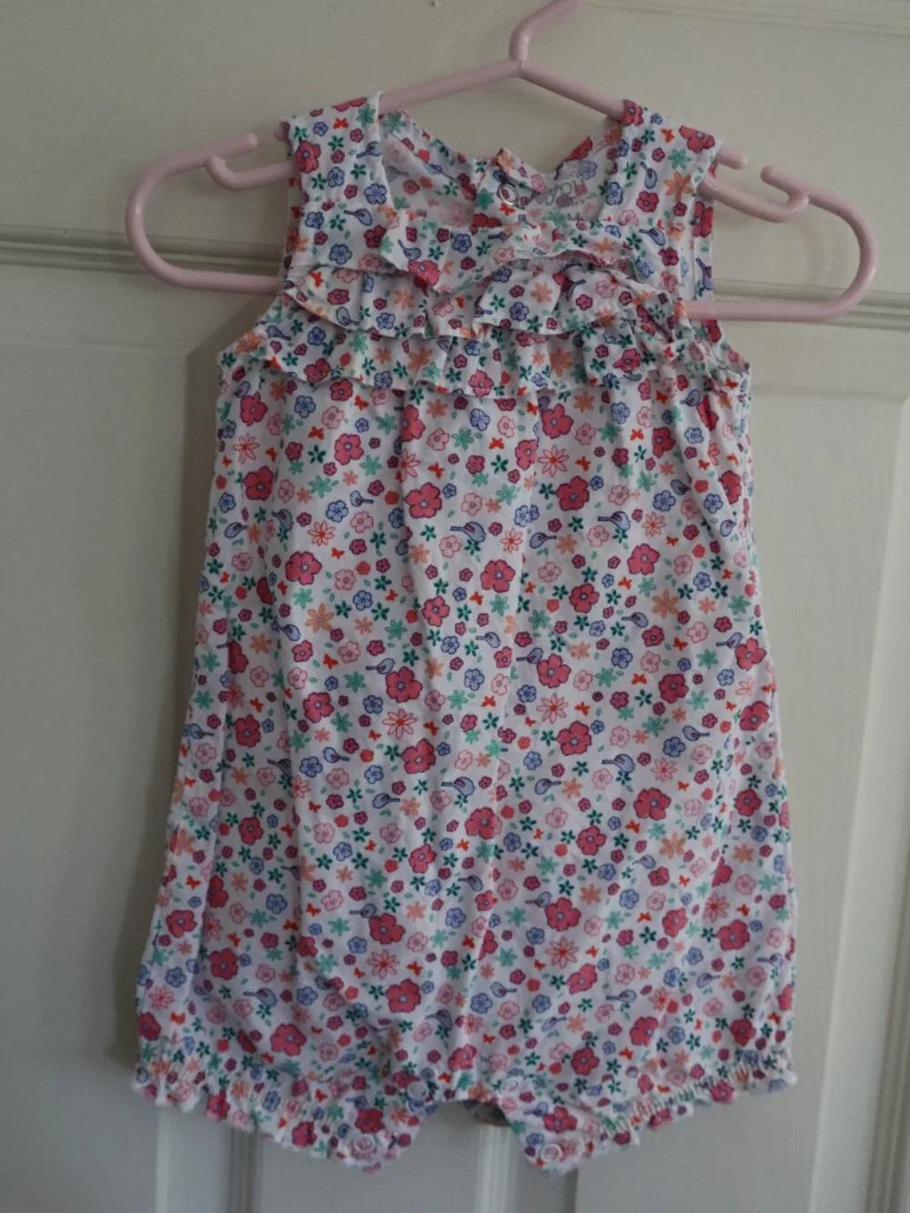 Floral Ruffle Romper Carter's 6m Cotton Snap Closure